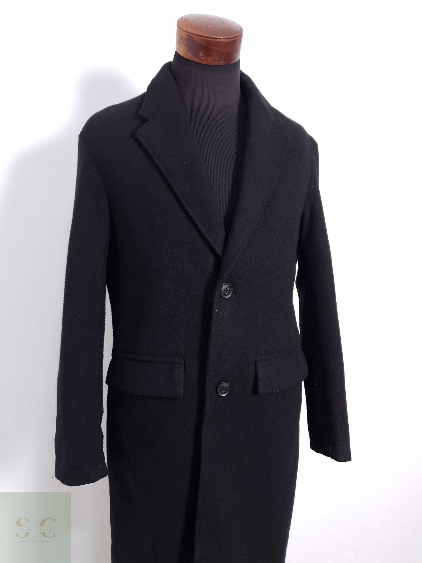 Abrigo Hombre Zara Negro Talla SM 2