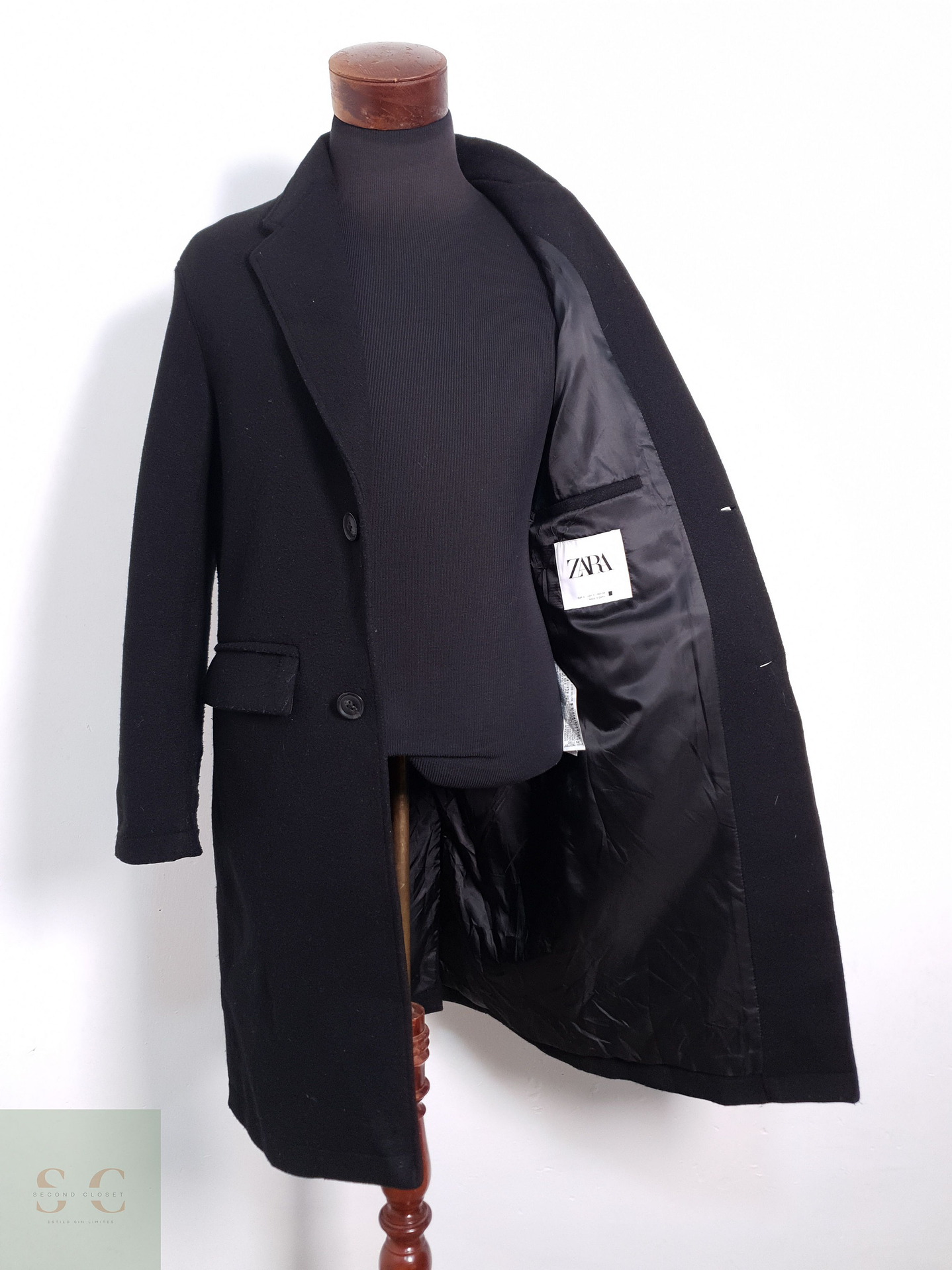 Abrigo Hombre Zara Negro Talla SM 4