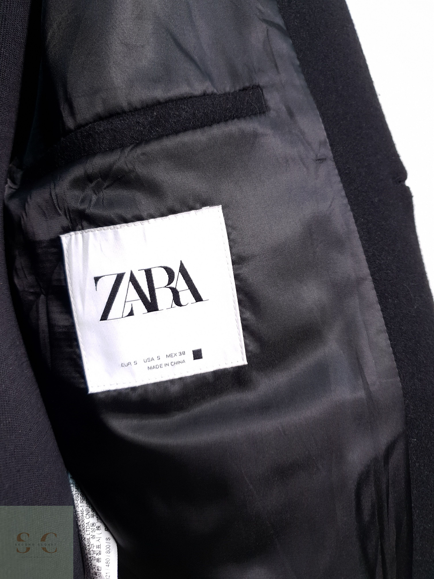 Abrigo Hombre Zara Negro Talla SM 6