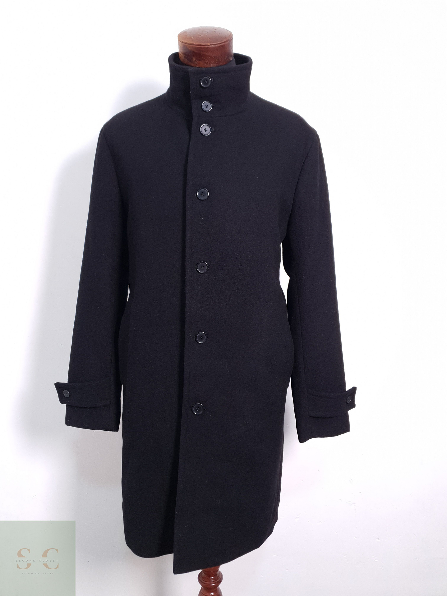 Abrigo Hombre Mango Negro Talla ML 1