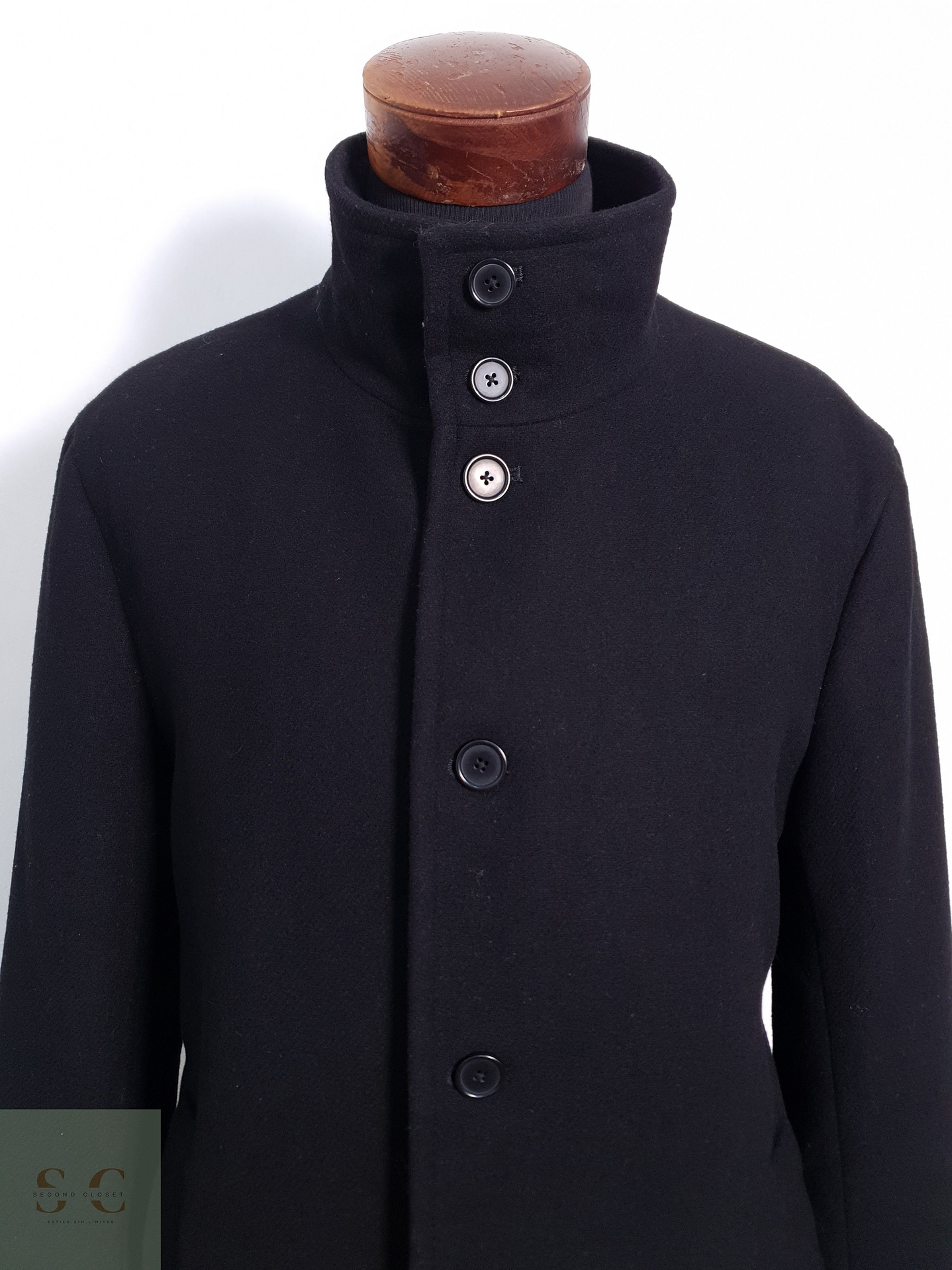 Abrigo Hombre Mango Negro Talla ML 6