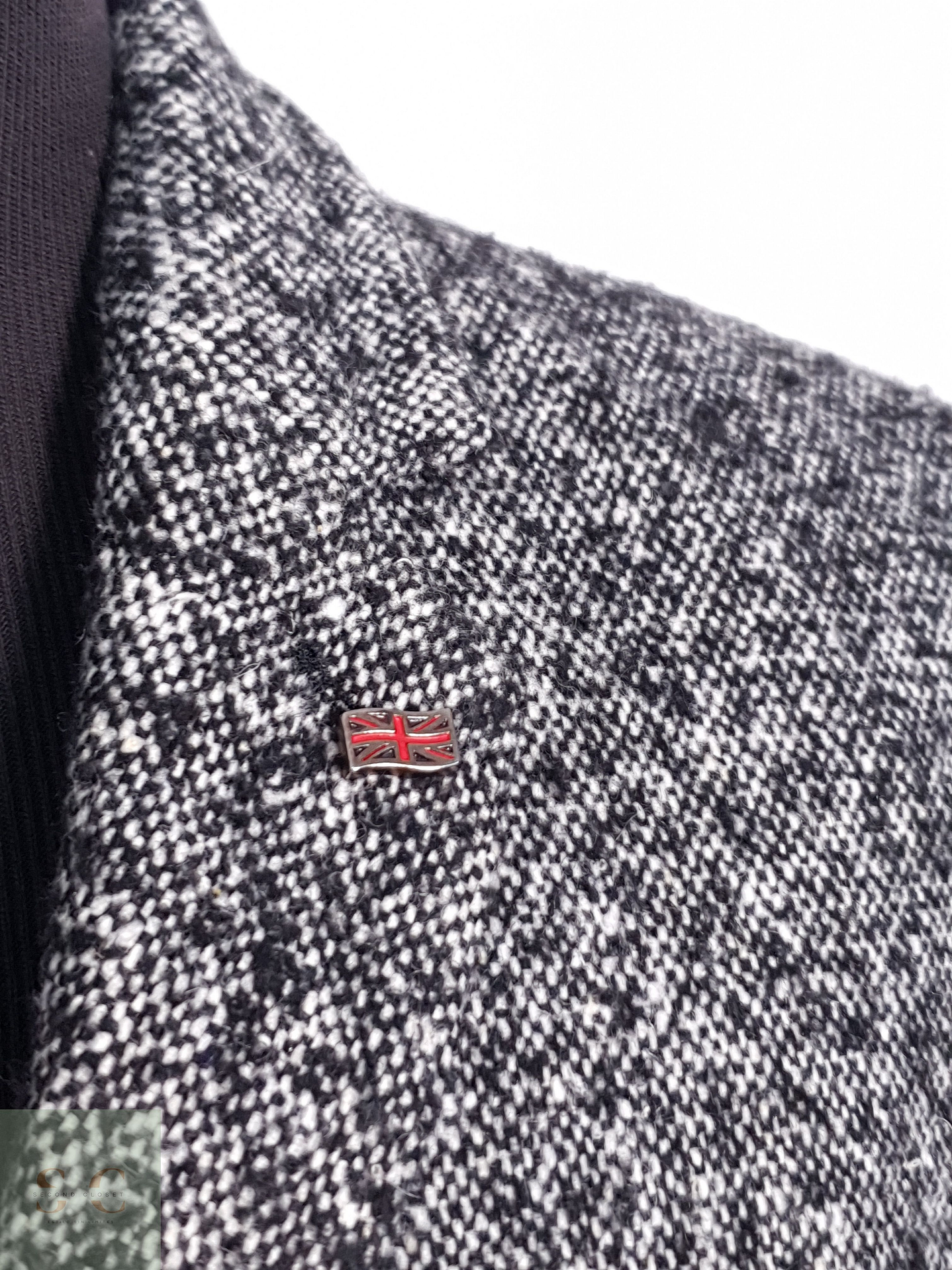 Abrigo Hombre Finshley & Harding Gris Jaspeado Talla M 4