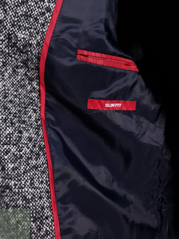 Abrigo Hombre Finshley & Harding Gris Jaspeado Talla M 6