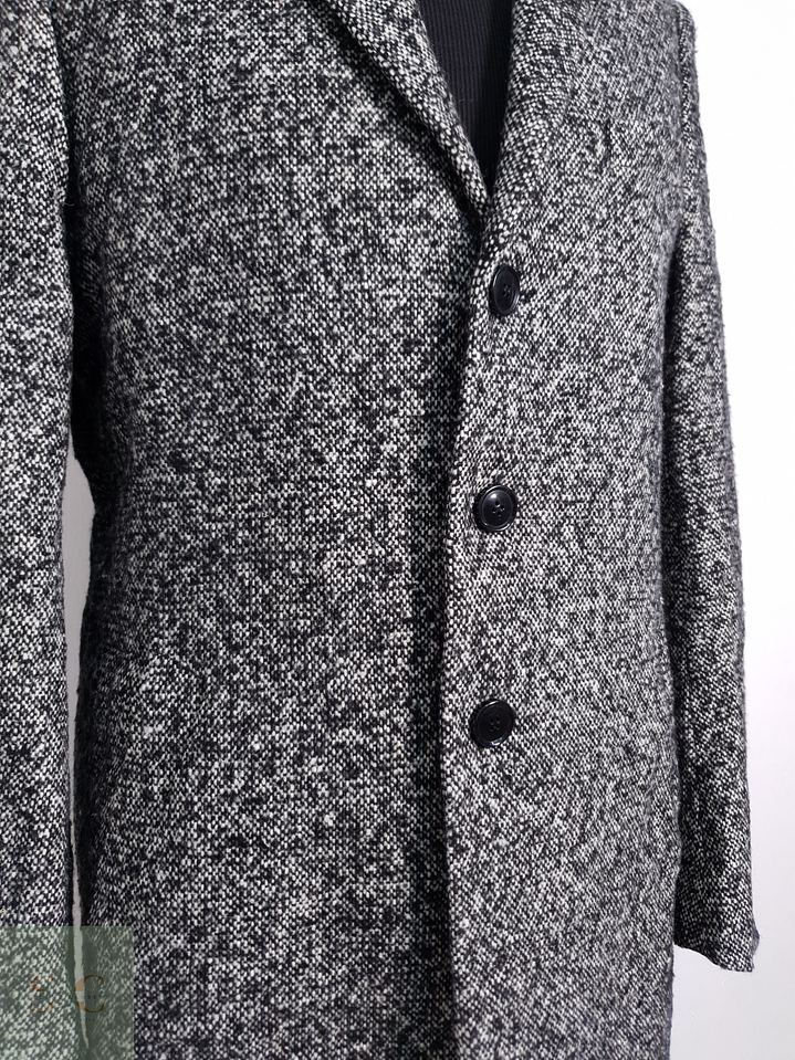 Abrigo Hombre Finshley & Harding Gris Jaspeado Talla M 9