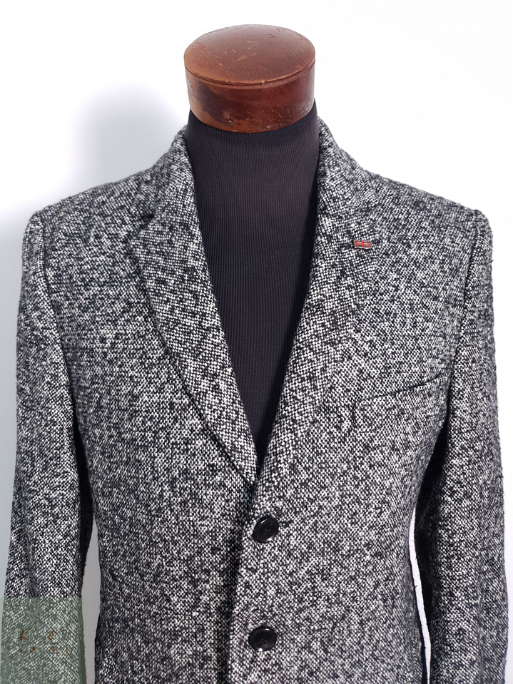 Abrigo Hombre Finshley & Harding Gris Jaspeado Talla M 10