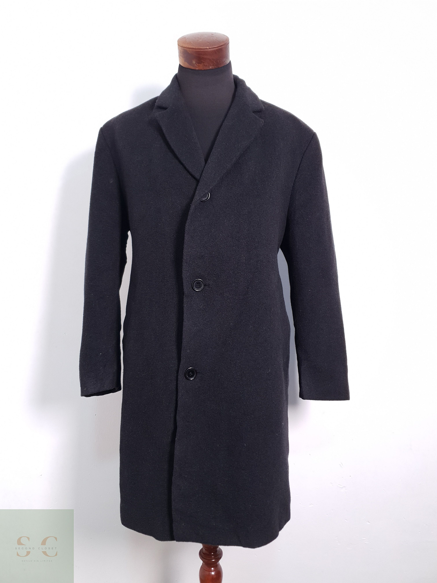 Abrigo Hombre Paolo Negrato 70% lana virgen y 10% cashmere Plomo Talla XL 1