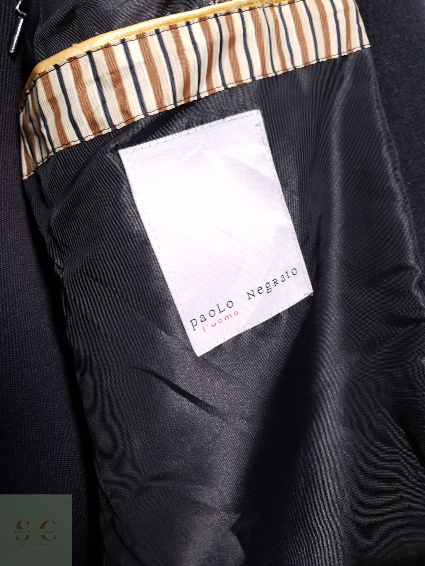 Abrigo Hombre Paolo Negrato 70% lana virgen y 10% cashmere Plomo Talla XL 6