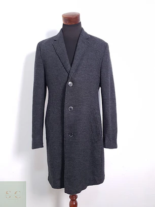 Abrigo Hombre Bugatti 75% lana Plomo Talla ML