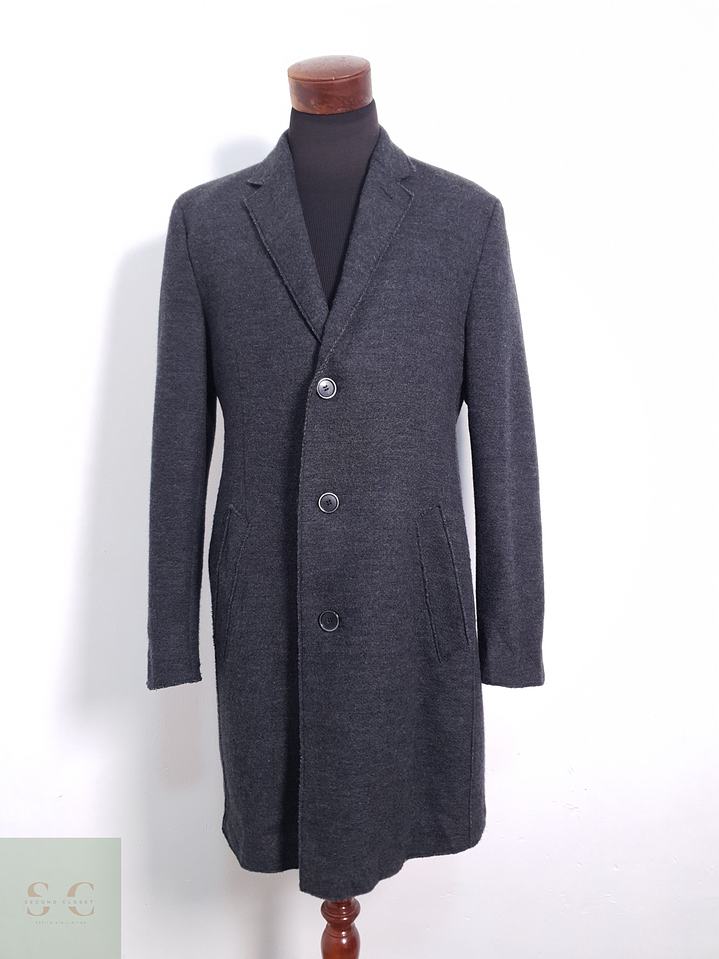 Abrigo Hombre Bugatti 75% lana Plomo Talla ML 1