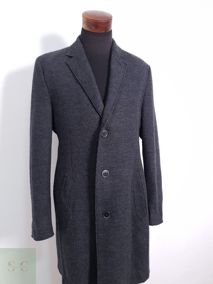 Abrigo Hombre Bugatti 75% lana Plomo Talla ML 2