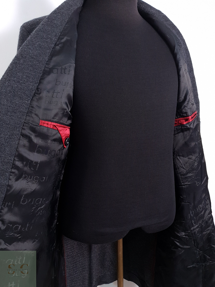 Abrigo Hombre Bugatti 75% lana Plomo Talla ML 5
