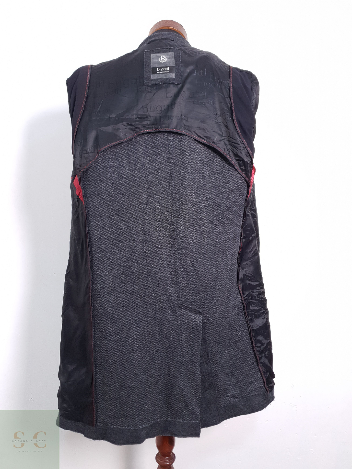 Abrigo Hombre Bugatti 75% lana Plomo Talla ML 7