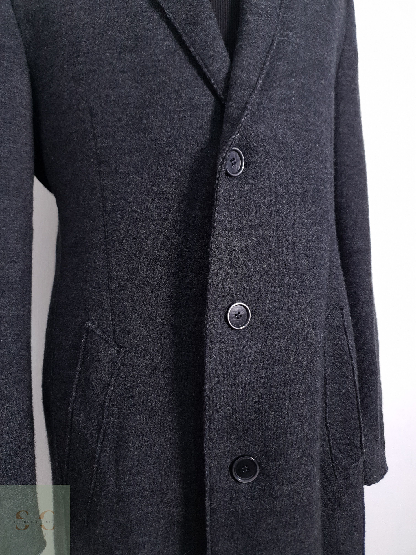 Abrigo Hombre Bugatti 75% lana Plomo Talla ML 8