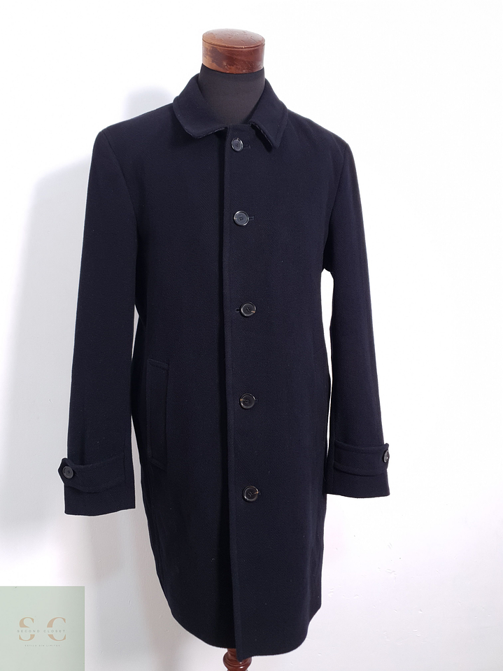 Abrigo Hombre Tailor & Son lana y cashmere Negro Talla L 2