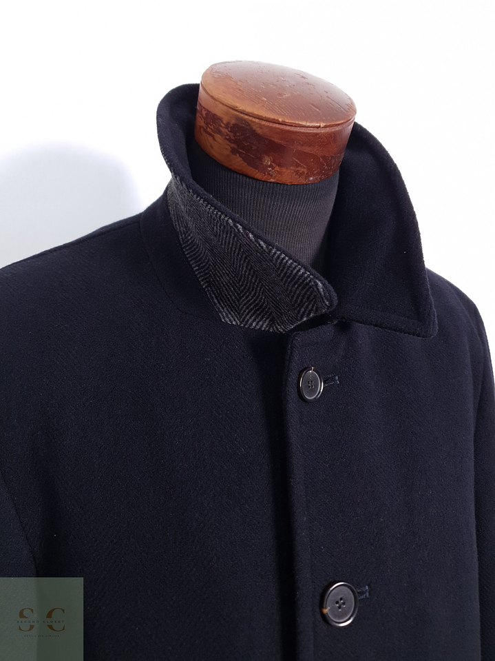 Abrigo Hombre Tailor & Son lana y cashmere Negro Talla L 9