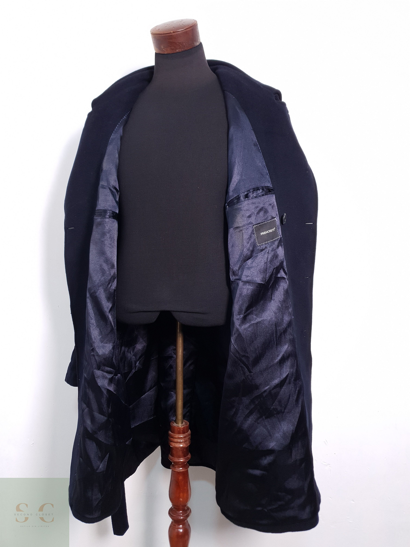 Abrigo Hombre Frencheye lana y cashmere Azul Oscuro Talla XXL 5