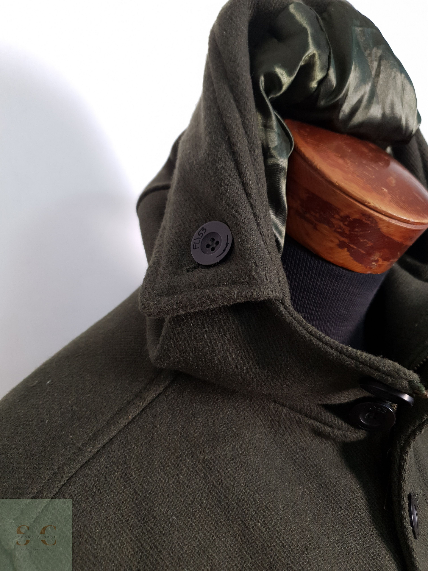 Chaqueton Hombre Fly53 50% lana Verde Oscuro Talla M 4