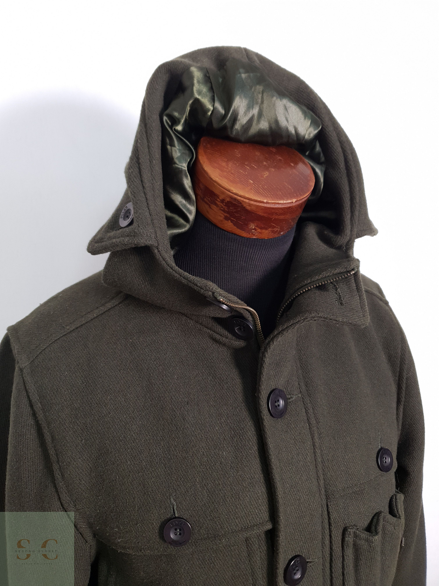 Chaqueton Hombre Fly53 50% lana Verde Oscuro Talla M 5