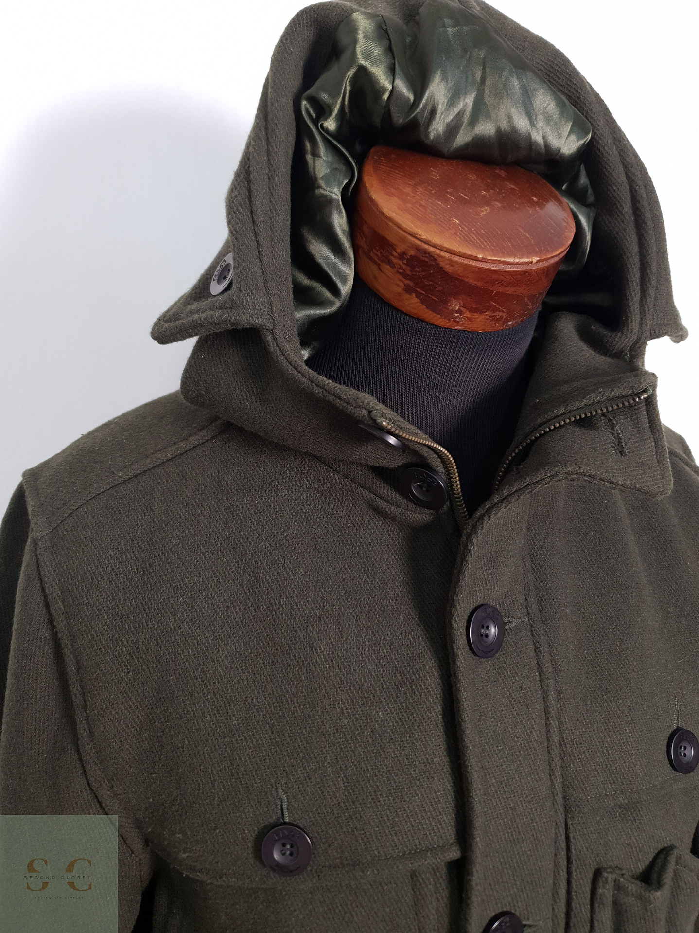 Chaqueton Hombre Fly53 50% lana Verde Oscuro Talla M 9