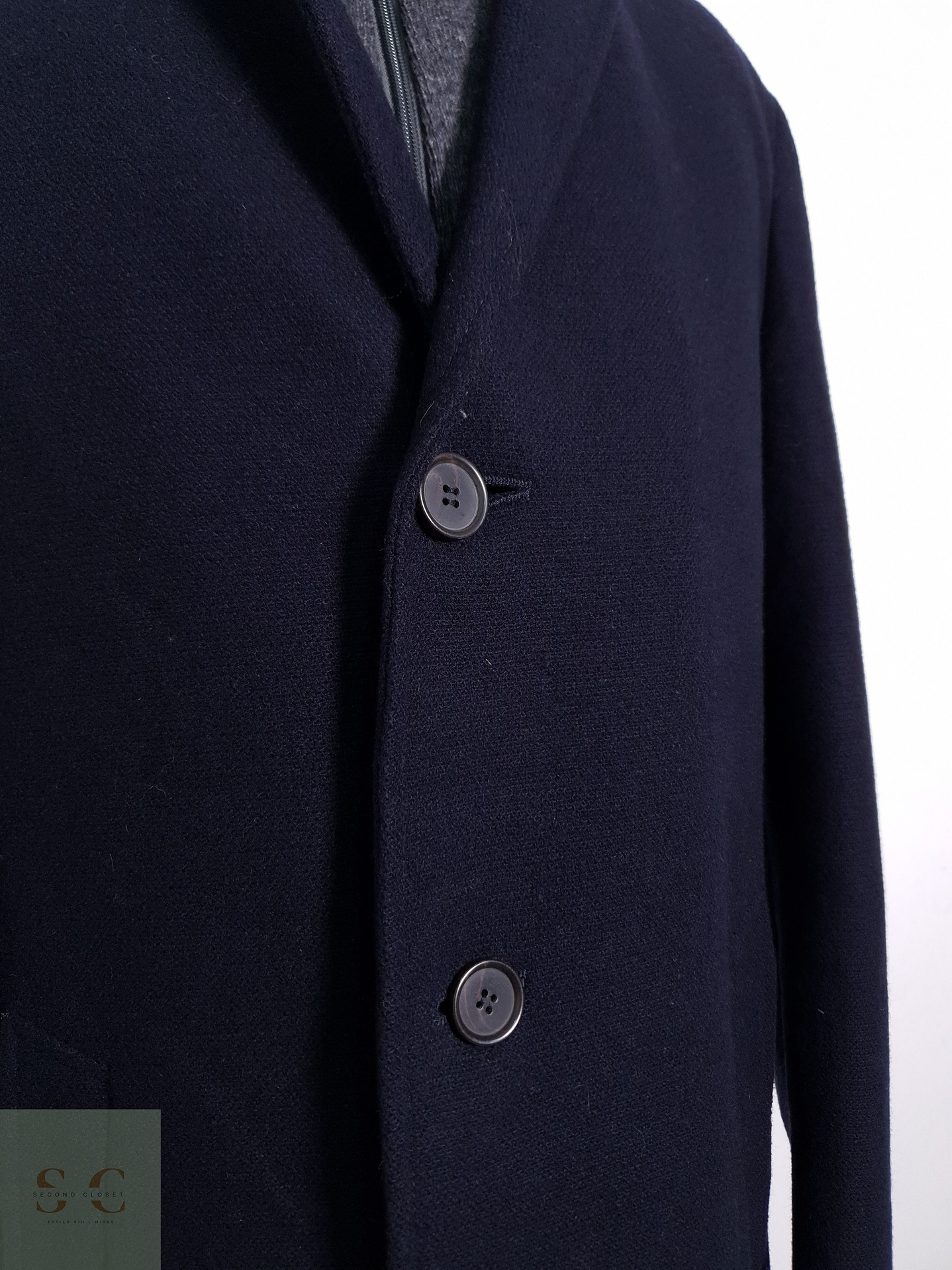 Abrigo Hombre Max Goodman lana y cashmere Azul Oscuro Talla M 7