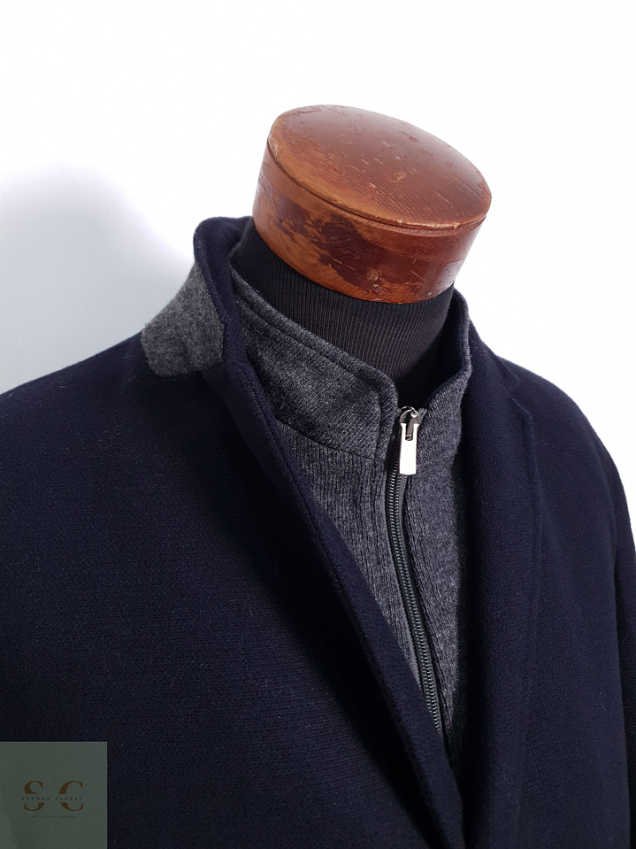 Abrigo Hombre Max Goodman lana y cashmere Azul Oscuro Talla M 8