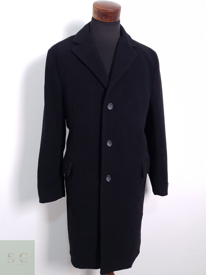 Abrigo Hombre Vintage Wool and Cashmere Negro Talla ML 1