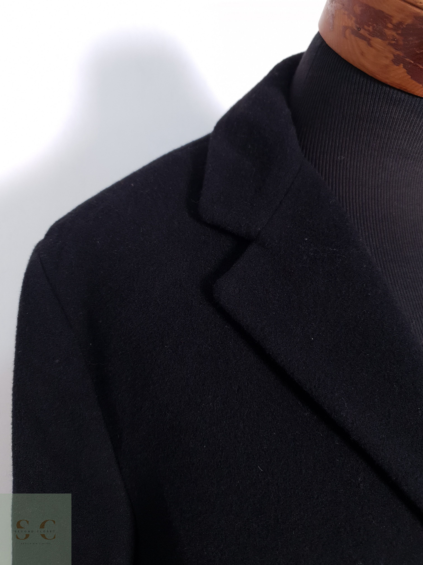 Abrigo Hombre Vintage Wool and Cashmere Negro Talla ML 4