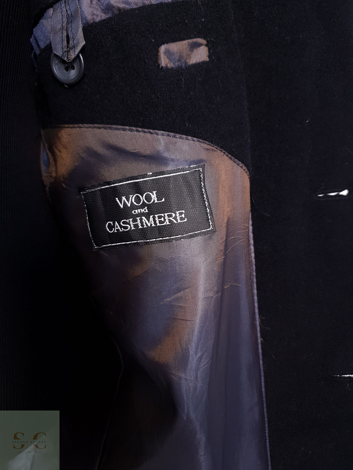 Abrigo Hombre Vintage Wool and Cashmere Negro Talla ML 8