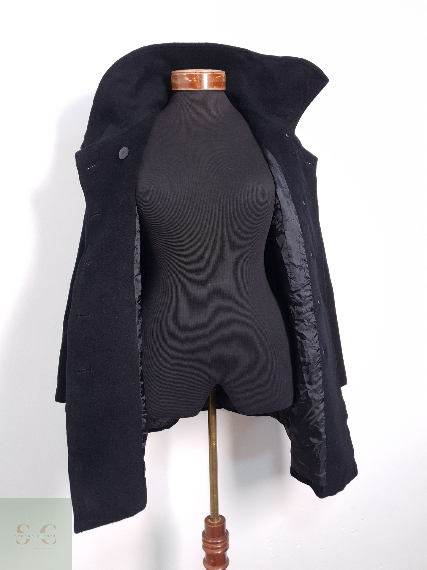 Abrigo Mujer Any Sis 65% lana Gris Talla XS 2