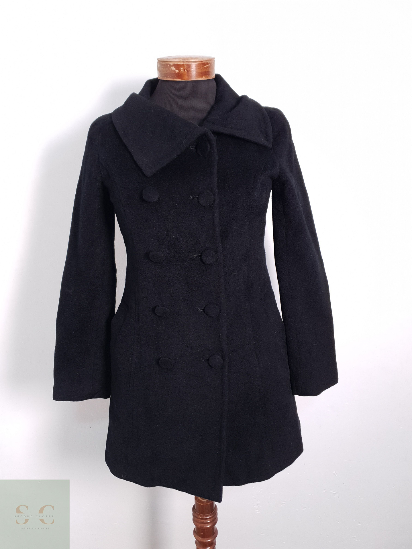 Abrigo Mujer Any Sis 65% lana Gris Talla XS 5