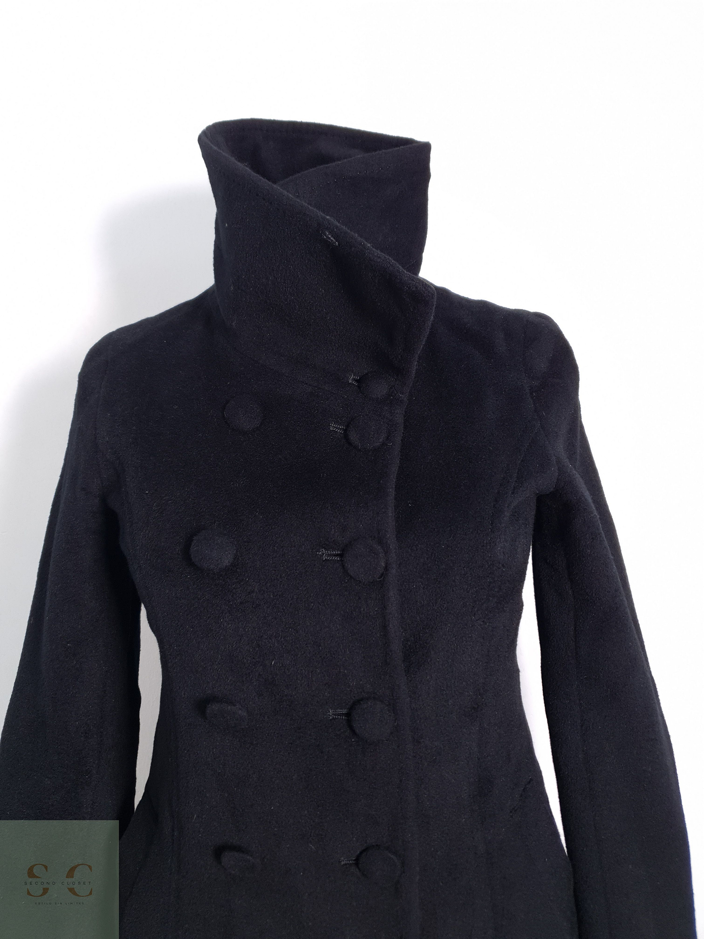 Abrigo Mujer Any Sis 65% lana Gris Talla XS 6