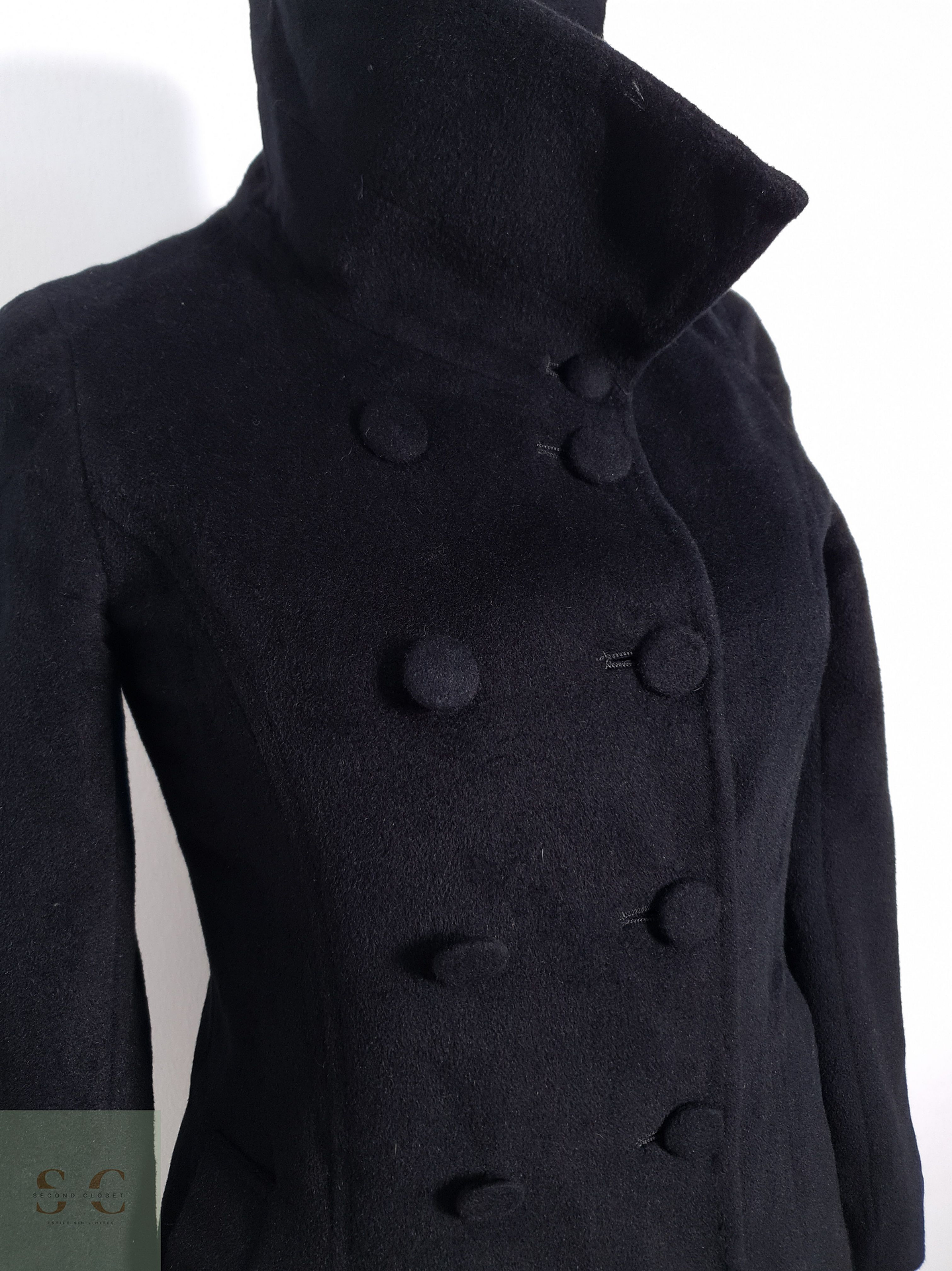 Abrigo Mujer Any Sis 65% lana Gris Talla XS 8