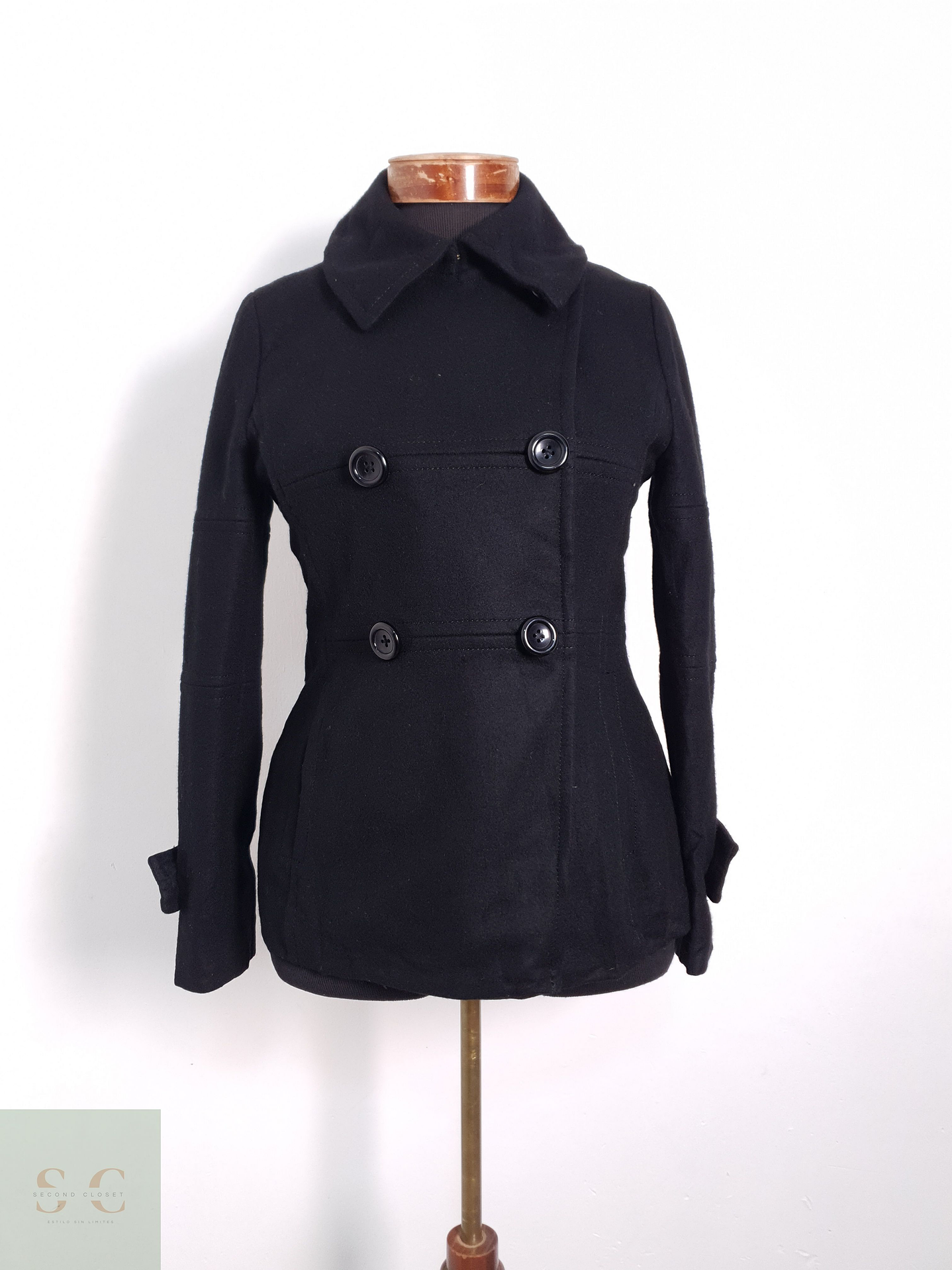 Abrigo Mujer At 100% lana Negro Talla S 2