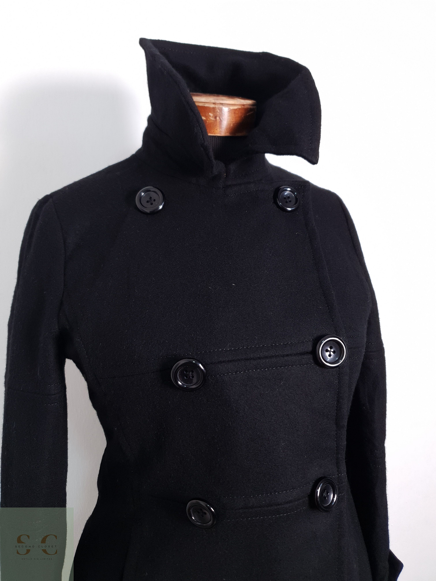 Abrigo Mujer At 100% lana Negro Talla S 6