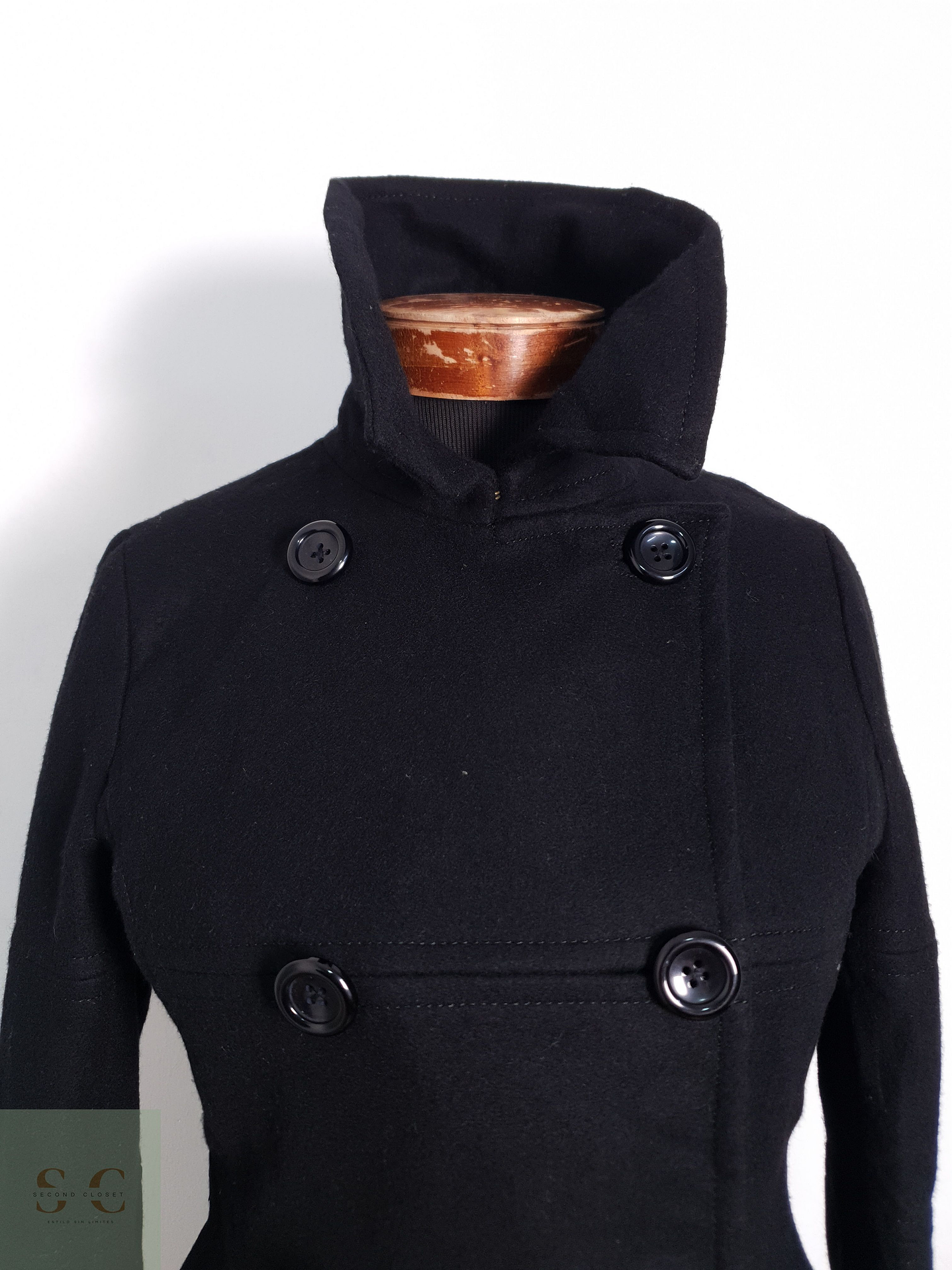 Abrigo Mujer At 100% lana Negro Talla S 7