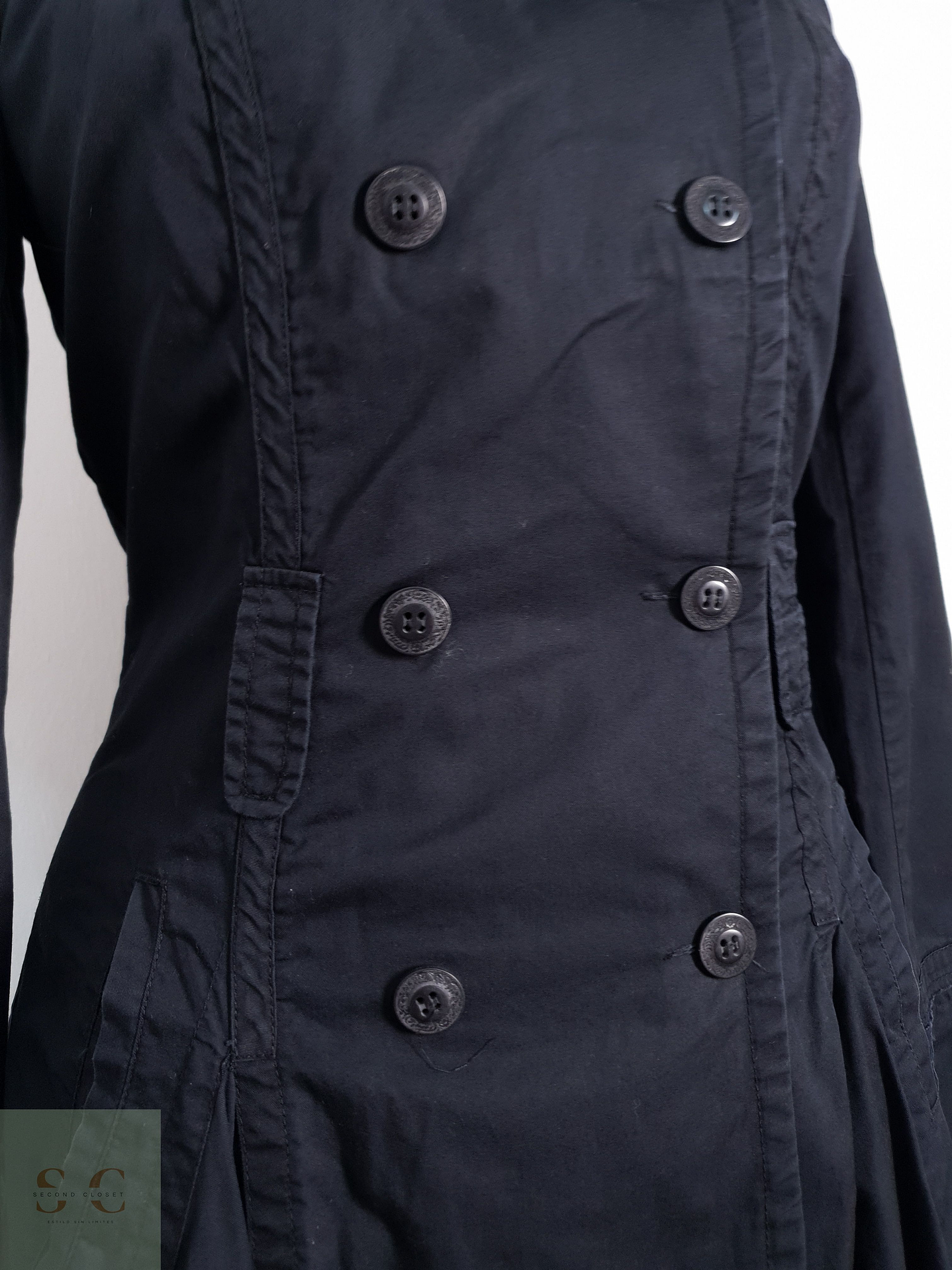 Trench Mujer Promod Negro Talla S 4