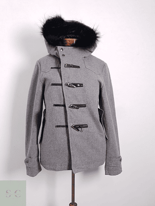 Abrigo Mujer Semantic Design 50% lana Gris Oscuro Talla L