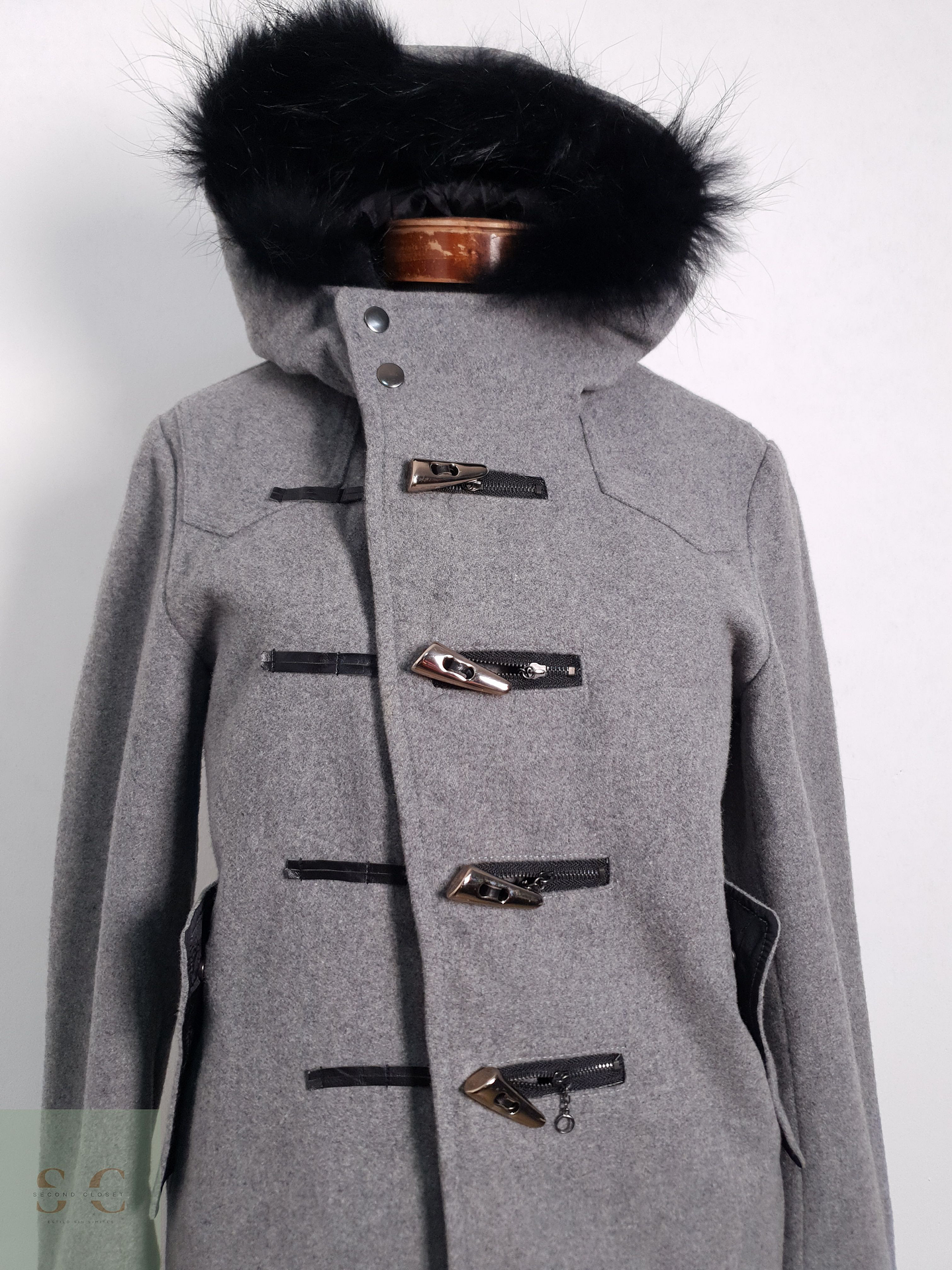 Abrigo Mujer Semantic Design 50% lana Gris Oscuro Talla L 3