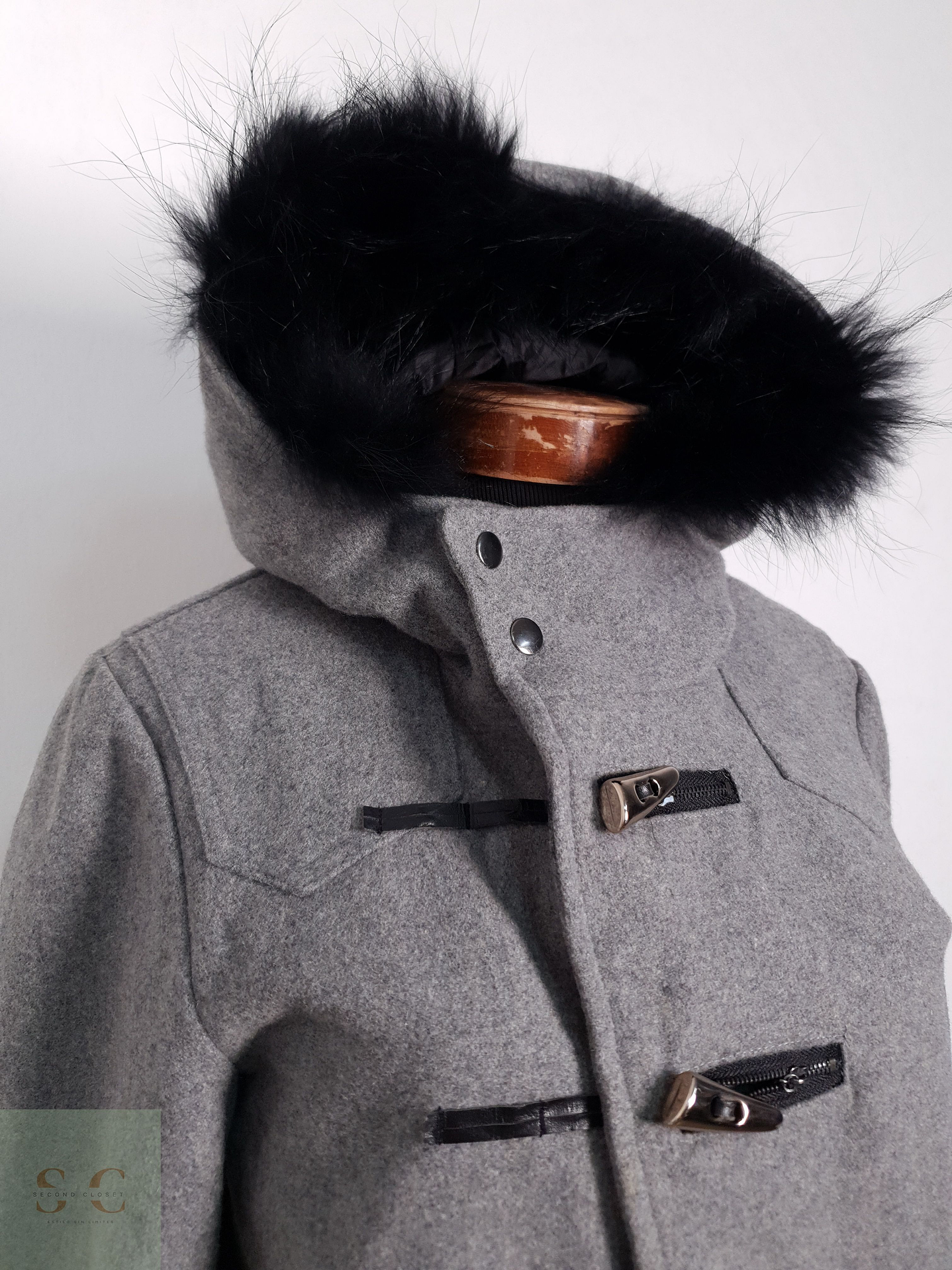 Abrigo Mujer Semantic Design 50% lana Gris Oscuro Talla L 5