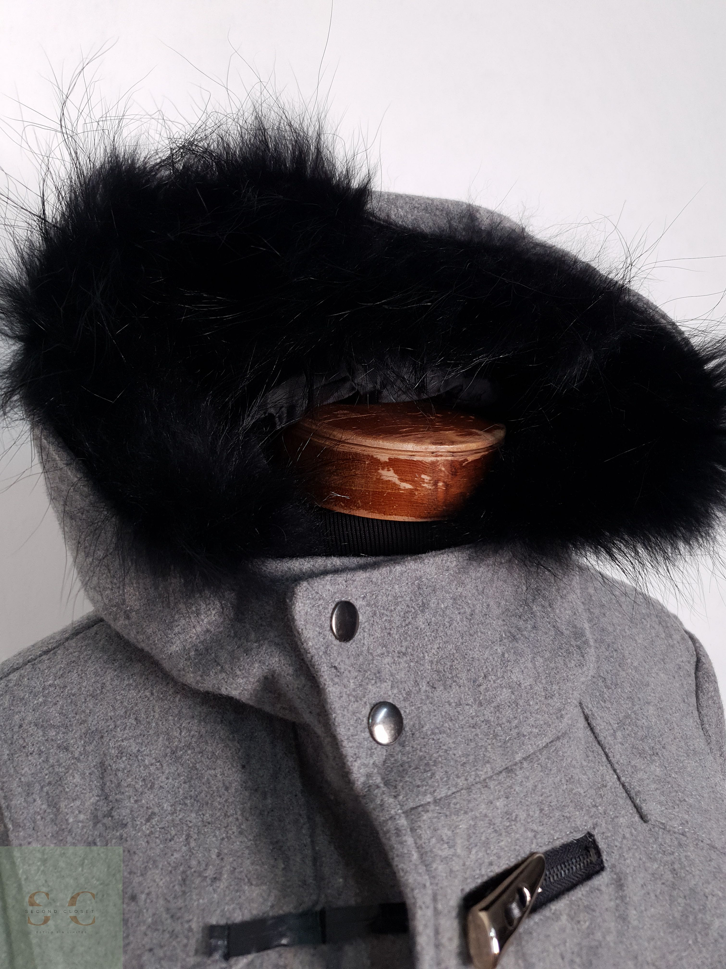 Abrigo Mujer Semantic Design 50% lana Gris Oscuro Talla L 7