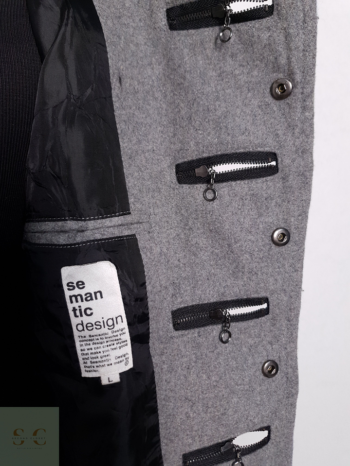 Abrigo Mujer Semantic Design 50% lana Gris Oscuro Talla L 8