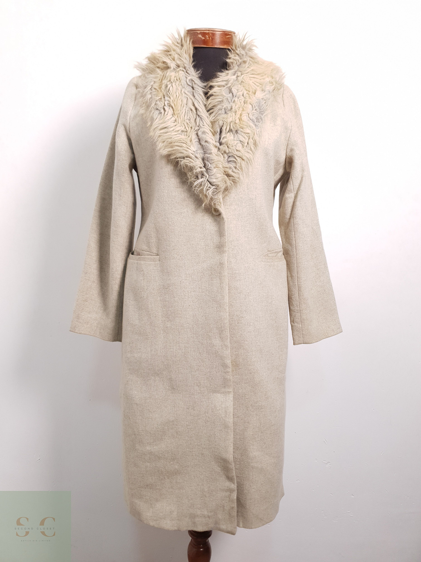 Abrigo Mujer Zara Camel Talla XS 1