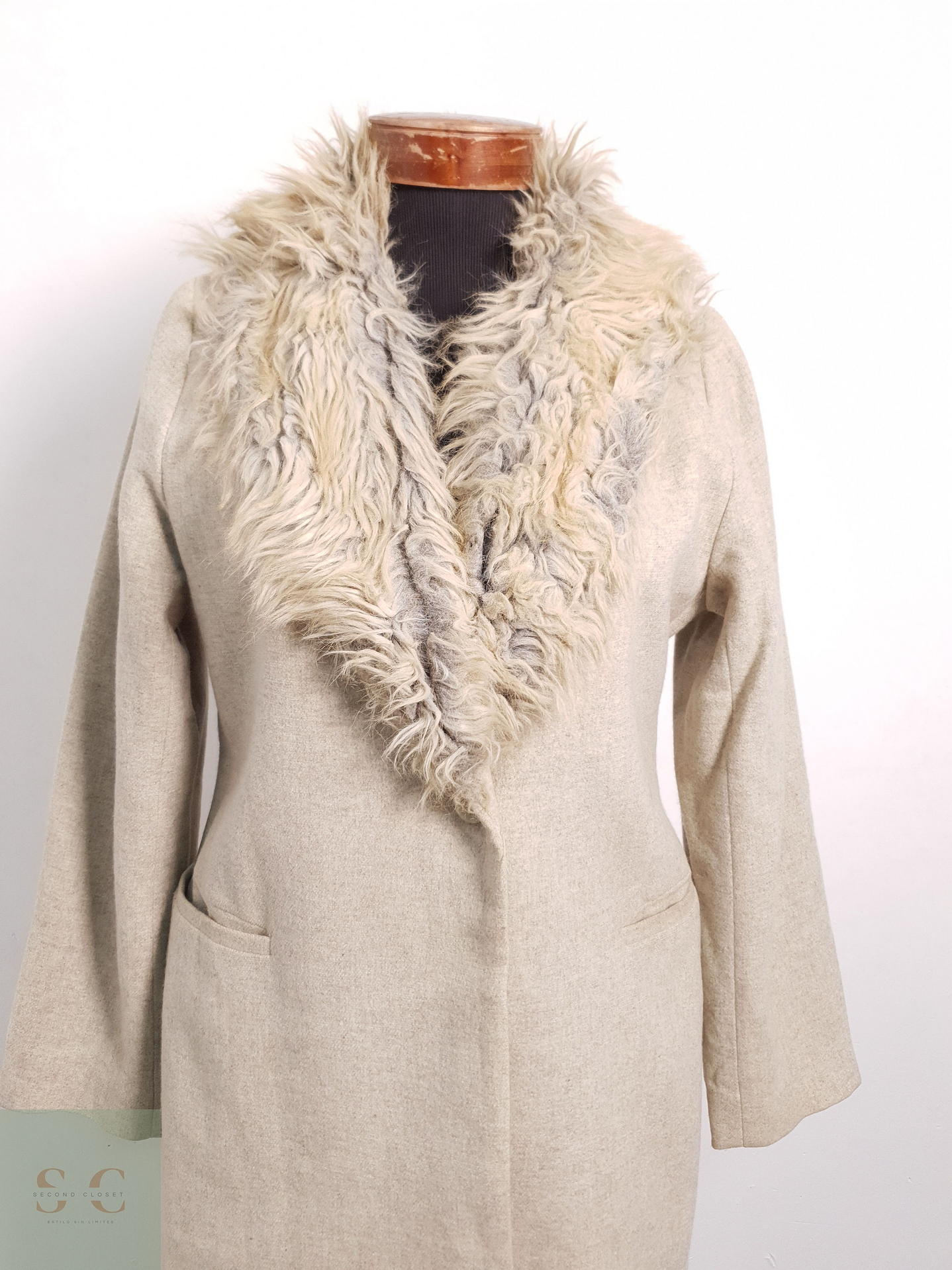 Abrigo Mujer Zara Camel Talla XS 3