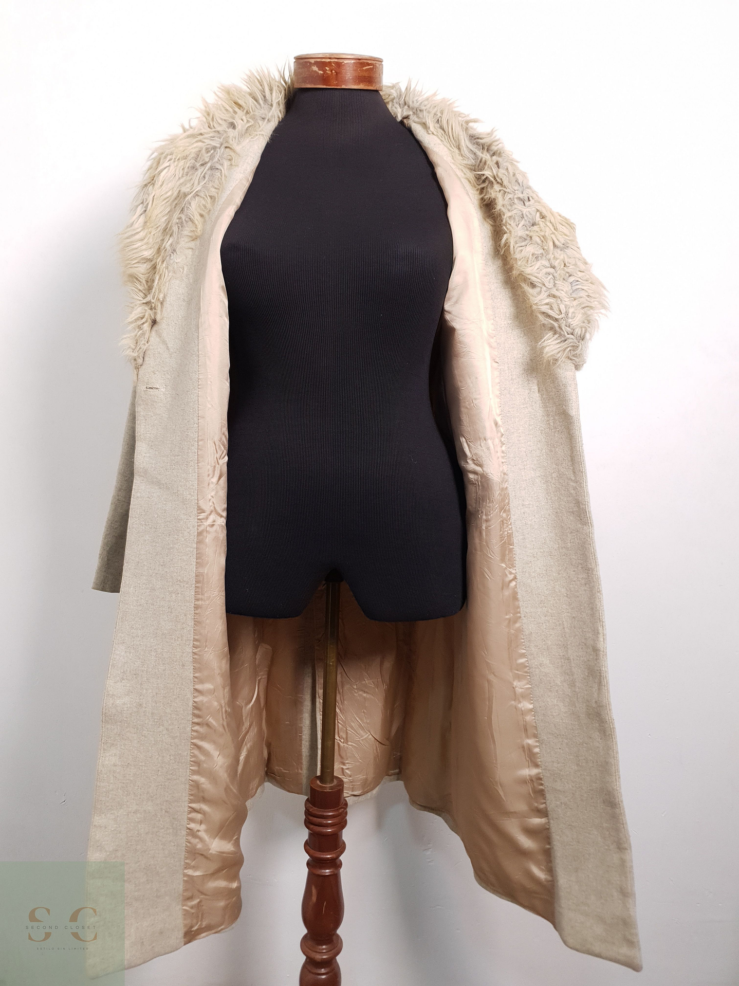 Abrigo Mujer Zara Camel Talla XS 4