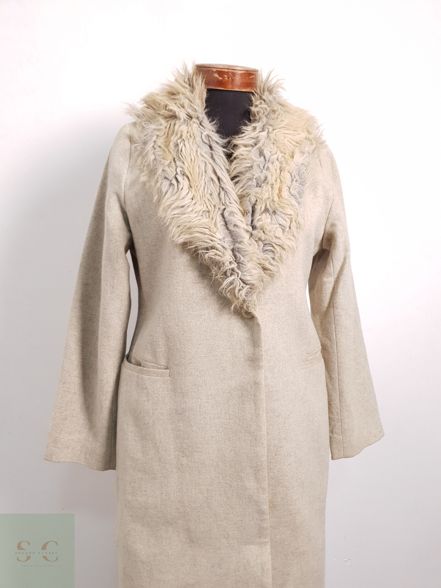 Abrigo Mujer Zara Camel Talla XS 7