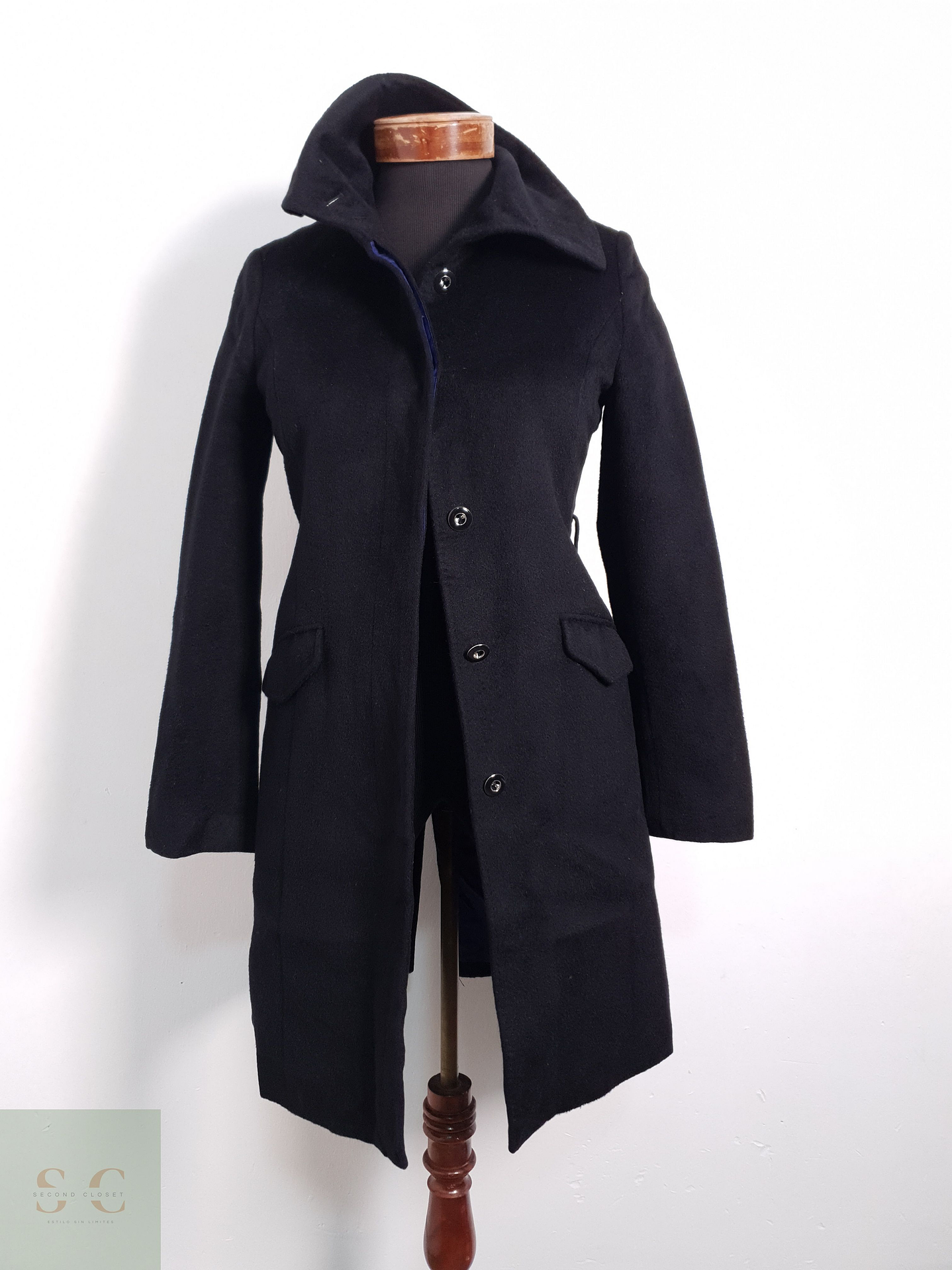 Abrigo Mujer Green Label Relaxing 65% lana Gris Talla XS 1