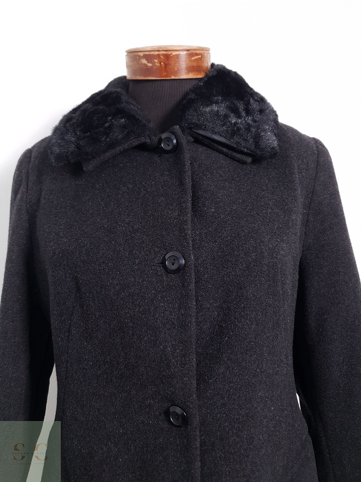 Abrigo Mujer Drape Coti lana Plomo Talla M 5