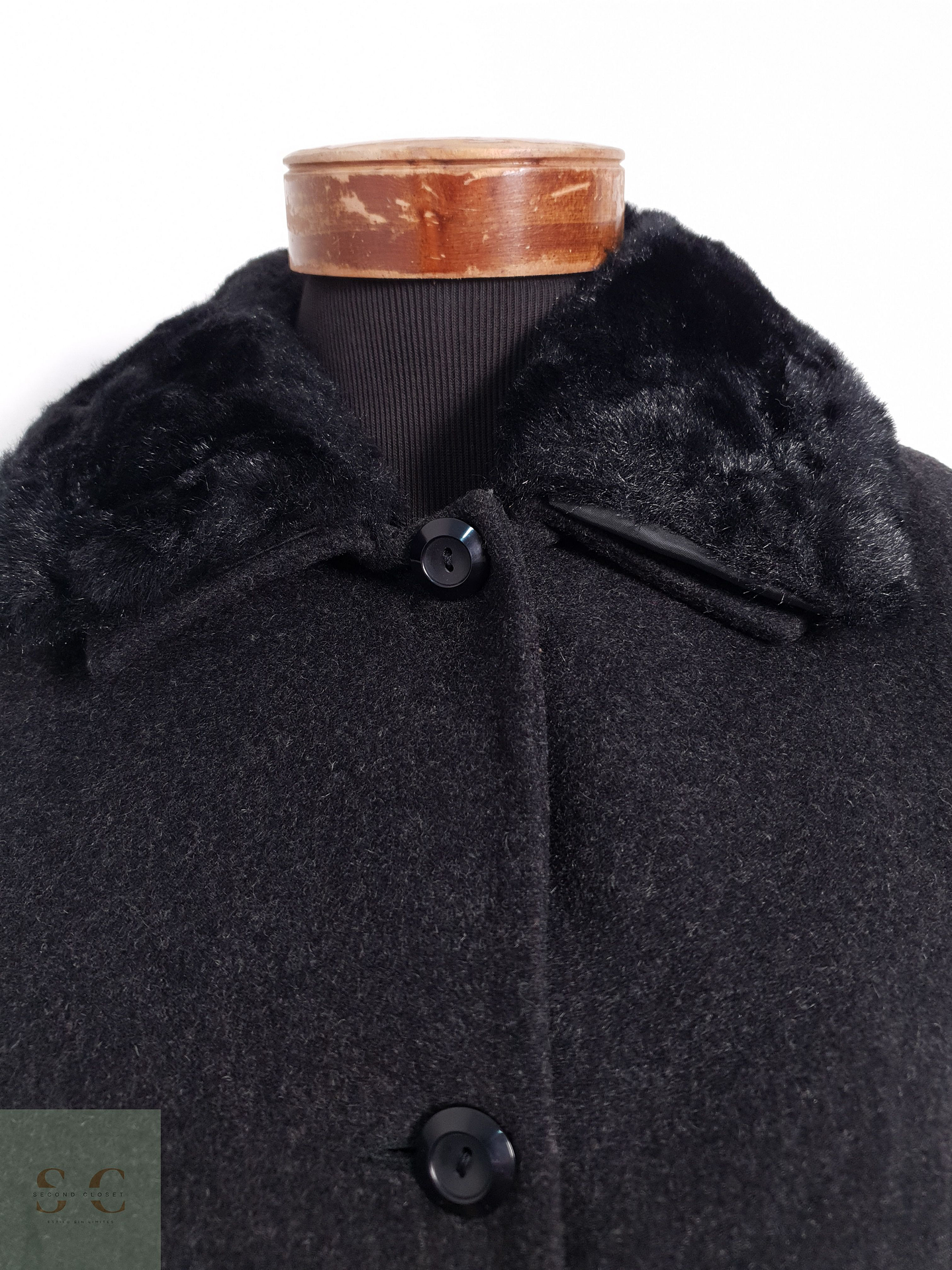 Abrigo Mujer Drape Coti lana Plomo Talla M 7