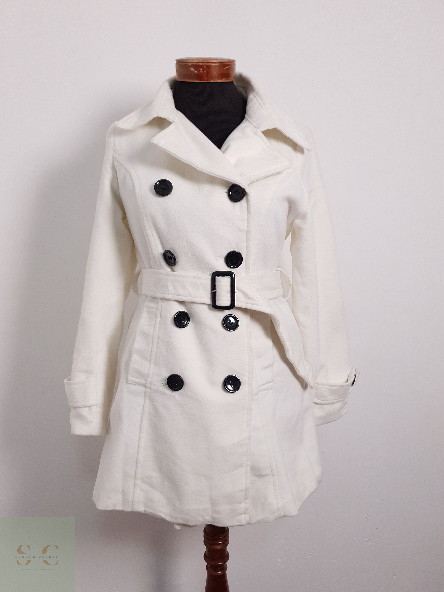 Abrigo Mujer Dosch Mezcla de Lana Blanco Talla S 1