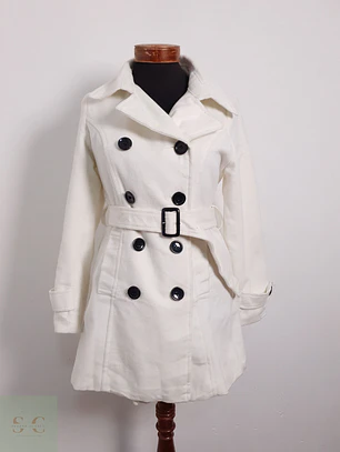 Abrigo Mujer Dosch Mezcla de Lana Blanco Talla S